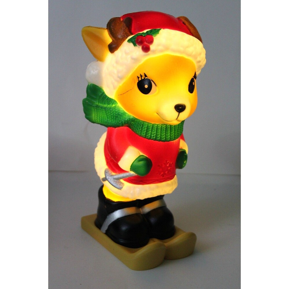 Reindeer Blow Mold 11” Table Top Light Up Battery Operated Christmas 2024 Decor - Picture 8 of 13